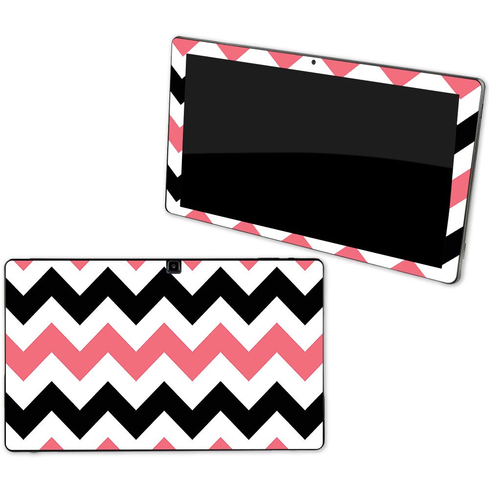 MightySkins Skin Compatible with NuVision Supreme 1001 Tablet - Black Pink Chevron | Protective, Durable, and Unique Vinyl wrap Cover | Easy to Apply, Remove, and Change Styles | Made in The USA