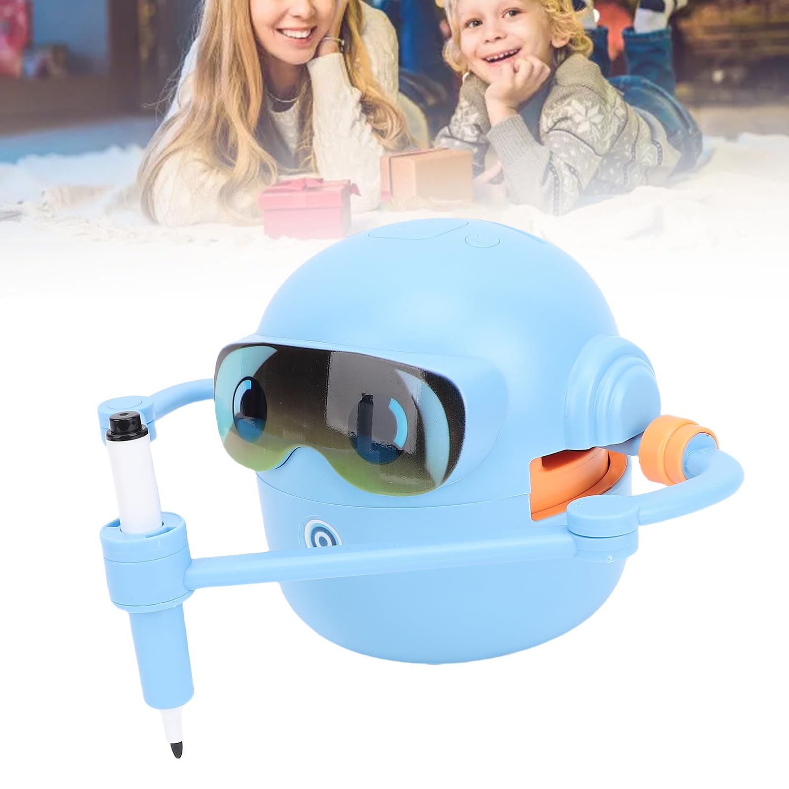Topiky Smart Rysing Robot dla Dzieci z 100 Kartami Edukacyjnymi i 12 Kolorowymi Długopisami, Interaktywny Robot Rysunkowy, Rysunek Robotów do Nauki Zabawek dla Dziewcząt i Chłopców