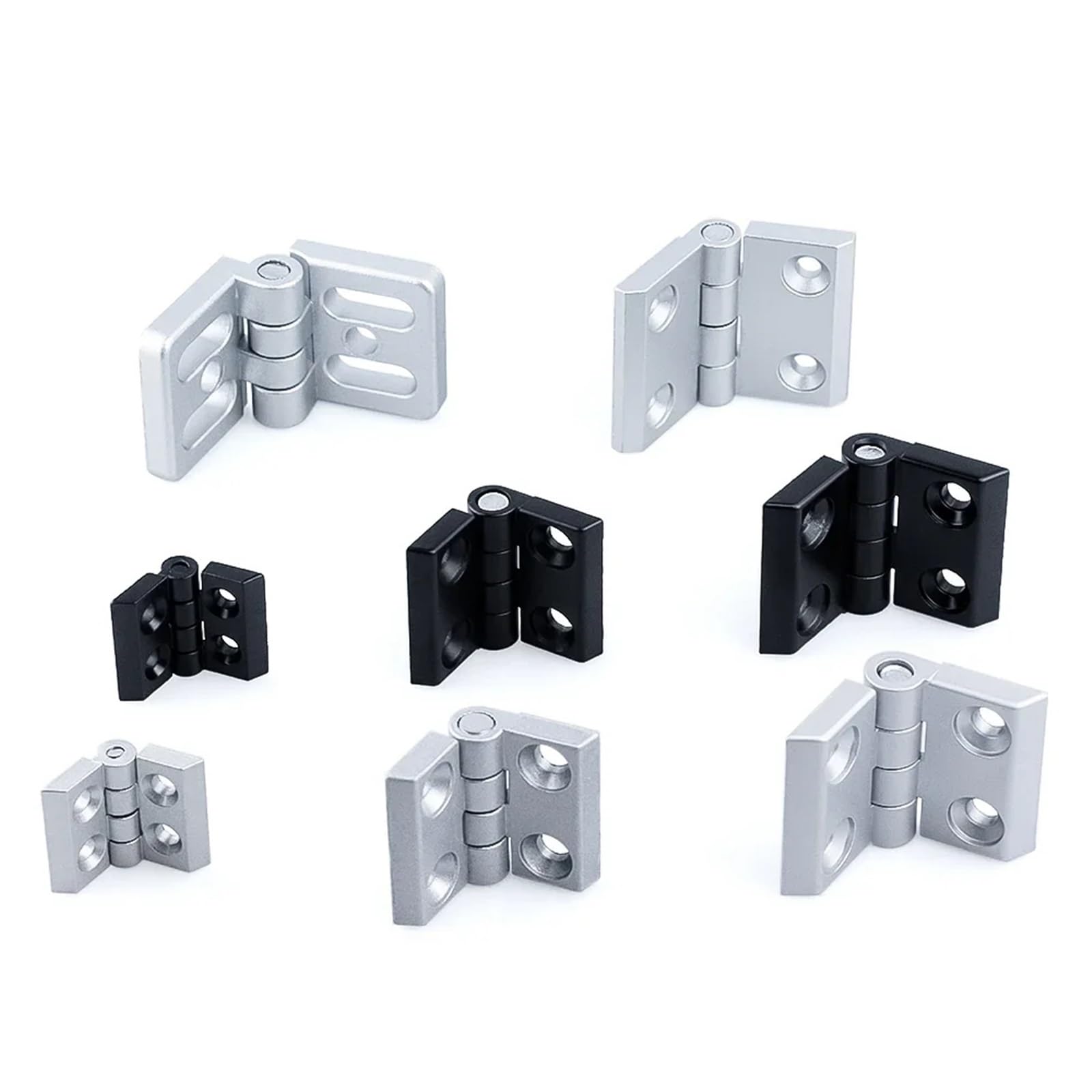 NYRXRYTCA 2020 3030 4040 Zinc Alloy Hinge for Aluminum Profile Extrusion 8Pcs(3030-Sliver)
