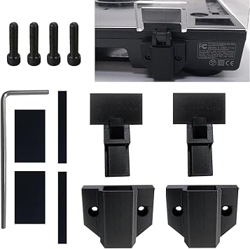 Replacement Hinges & Holder for Reloop RP-7000 MK2 / RP-8000 MK2 Turntables Complete Mounting Kit for Acrylic Dust Covers, Black