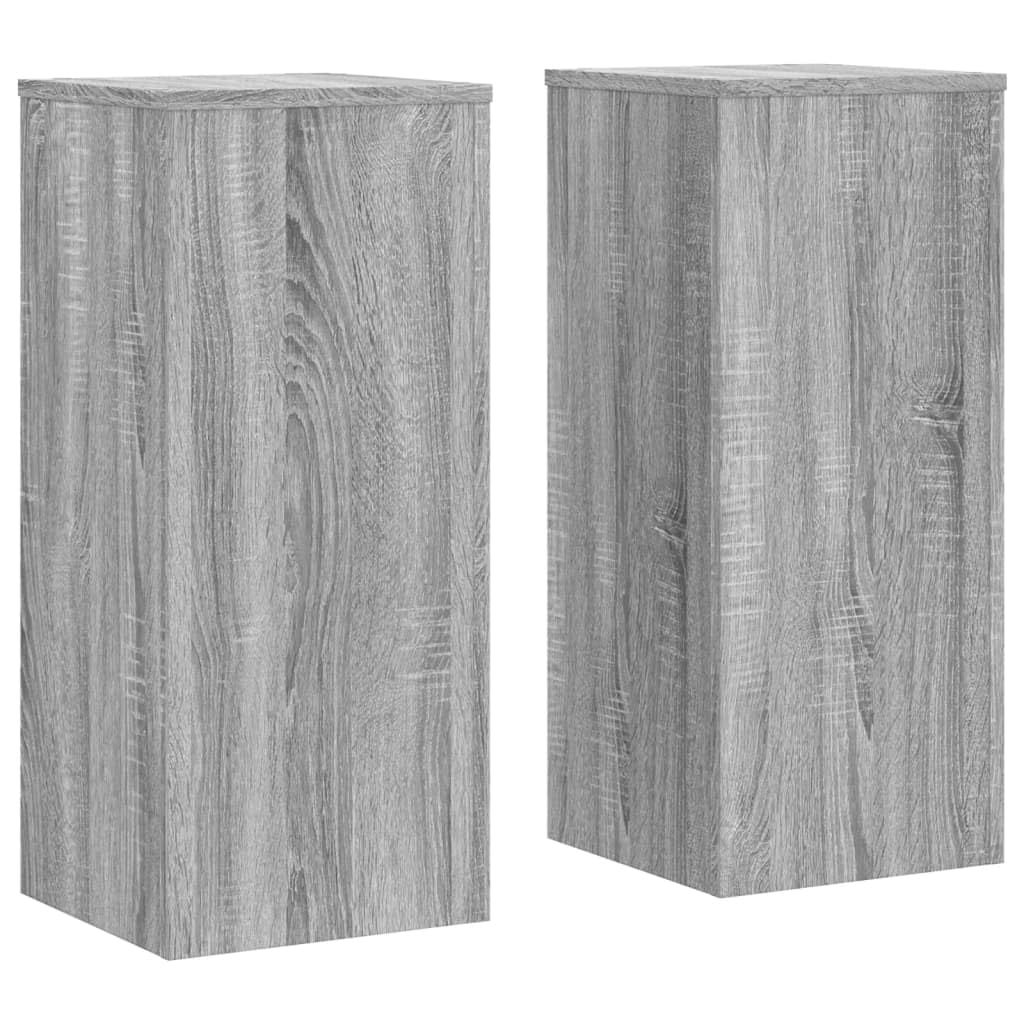 vidaXL Plant Stands 2 pcs, Plant Pot Stand for Indoor Living Room, Plant Holder for Decorative, Flower Stand Flower Pot, Grey Sonoma Engineered wood