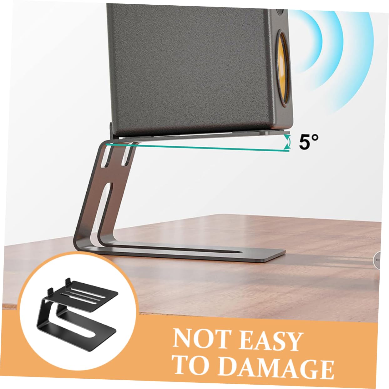 Toyvian Soporte Práctico para Altavoz Negro Escritorio de Hierro Instalar Diseño Único Fácil y Altavoces de Ordenador Gaming y Monitor