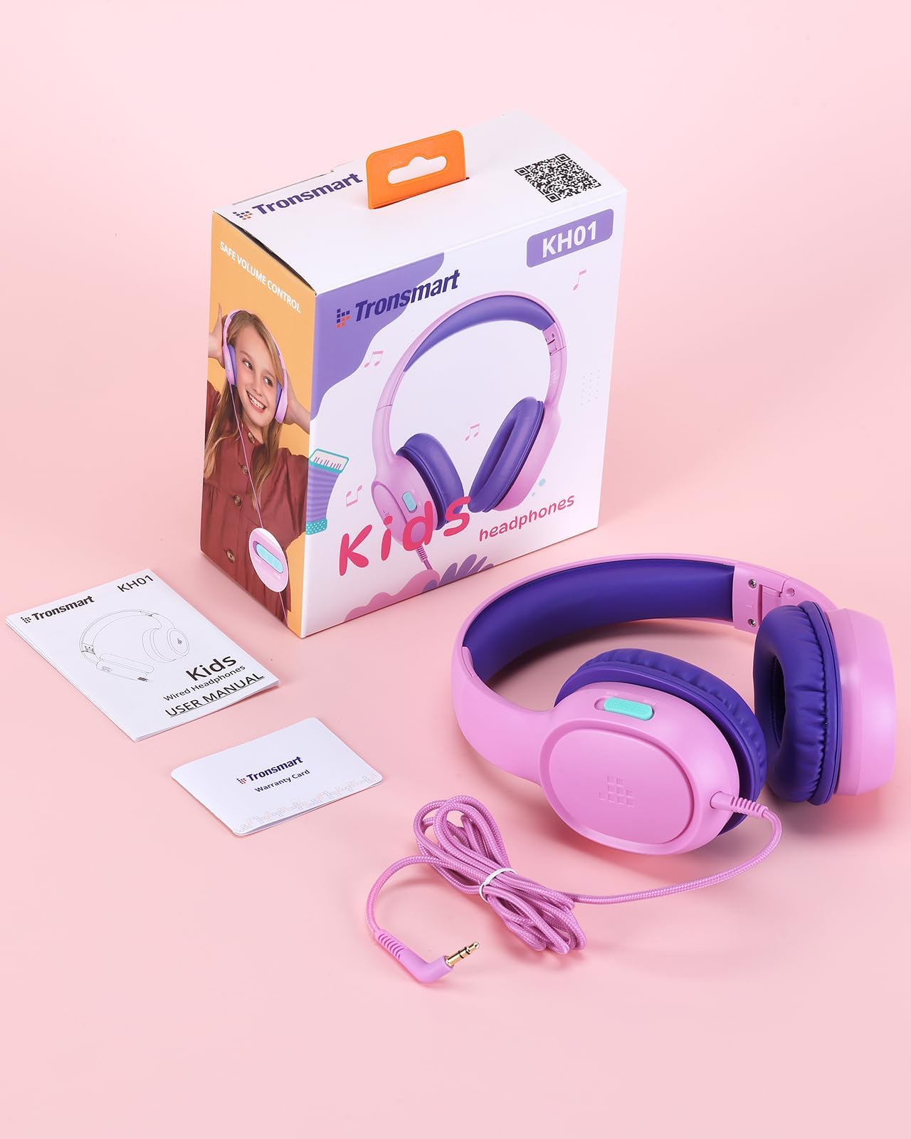 Tronsmart KH01 Auriculares para Niños Plegables 85/93dB HD Estéreo 3,5mm