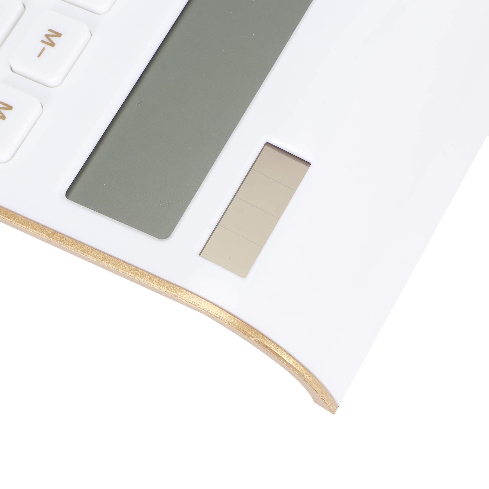 Calcolatrice Solare da Tavolo, 10 Cifre con Ampio Display LCD e Pulsanti Sensibili per Ufficio e Domestico (Bianco)