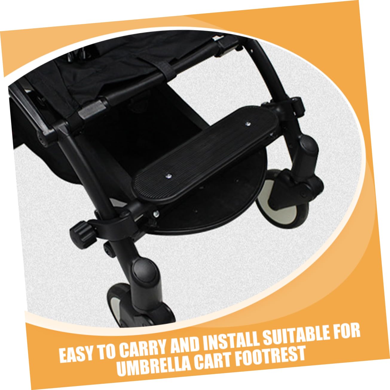 DOITOOL Reposapiés Seguro Pedal Cochecito para Ñiño Ajustable de Repuesto de Plástico Negro, Fácil de Instalar, Uso para Paseo