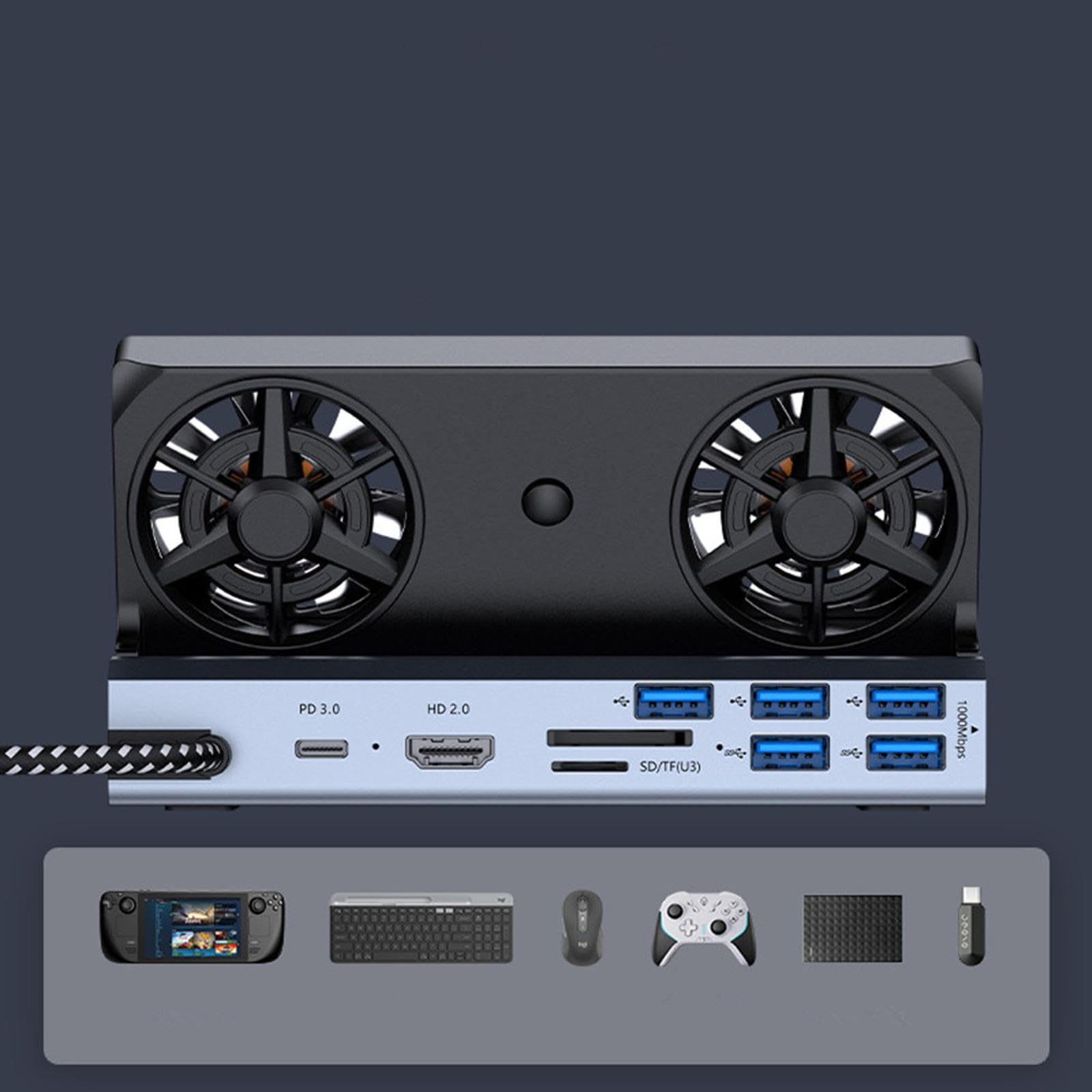 HDMI 4K @ 60Hz Output/USB 3.0 /USB-C Port Charging Docking Station Adapter per Steam Deck Game Accessorio