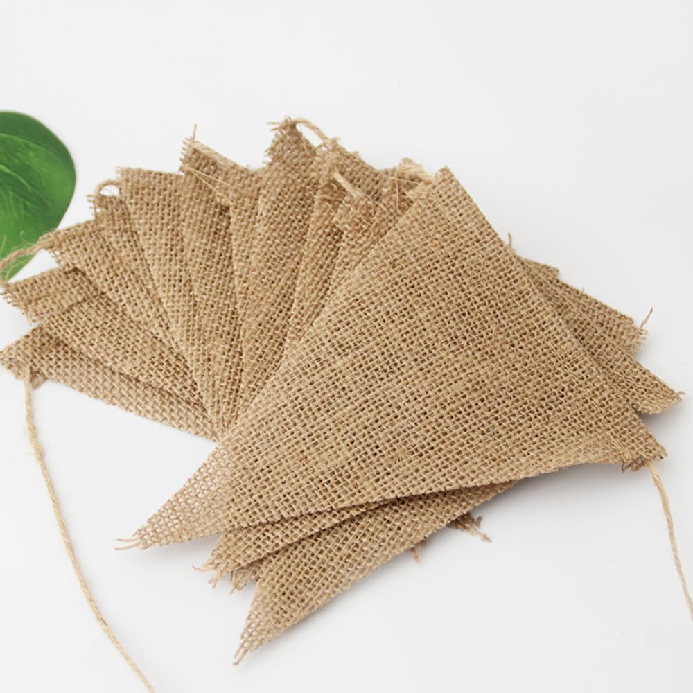 Bandierine In Juta Per Feste | 4 Ghirlande Con 48 Bandierine | Per Matrimoni E Compleanni - Foto 13