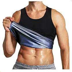 Regata Camisa Térmica Masculina Queima Gordura Calorias Efeito Sauna Perda de Peso Calorias Emagrecer Compressão Exercício Modeladora Barriga Academia Treinamento Cinta Suor Mundo Compras