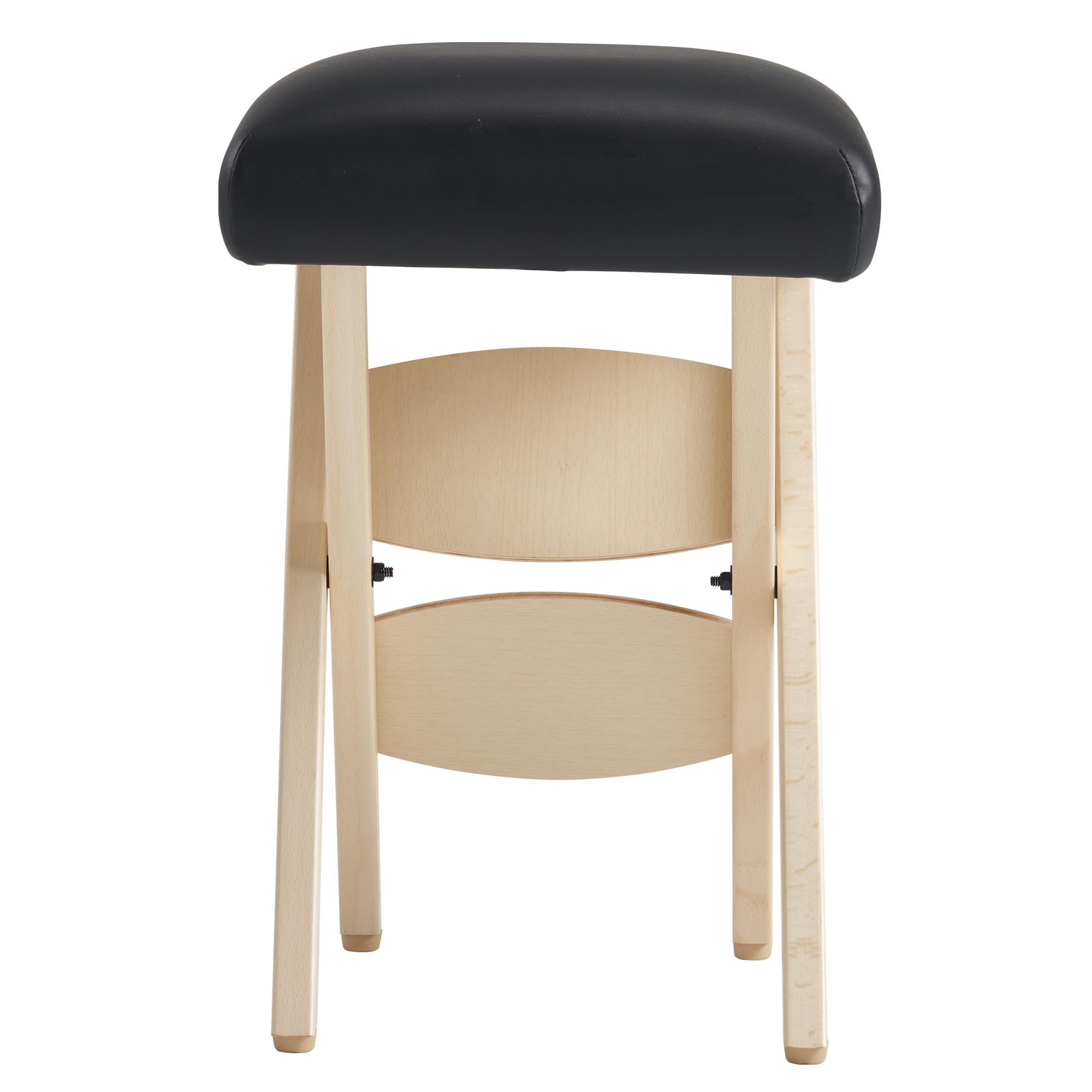 Master Massage Tabouret de travail pliant en bois pour massage, traitement de beauté, thérapie - Noir