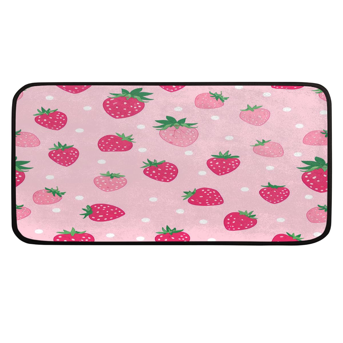 Tapis de cuisine lavable fraises 99 x 51 cm, tapis de sol anti-fatigue doux