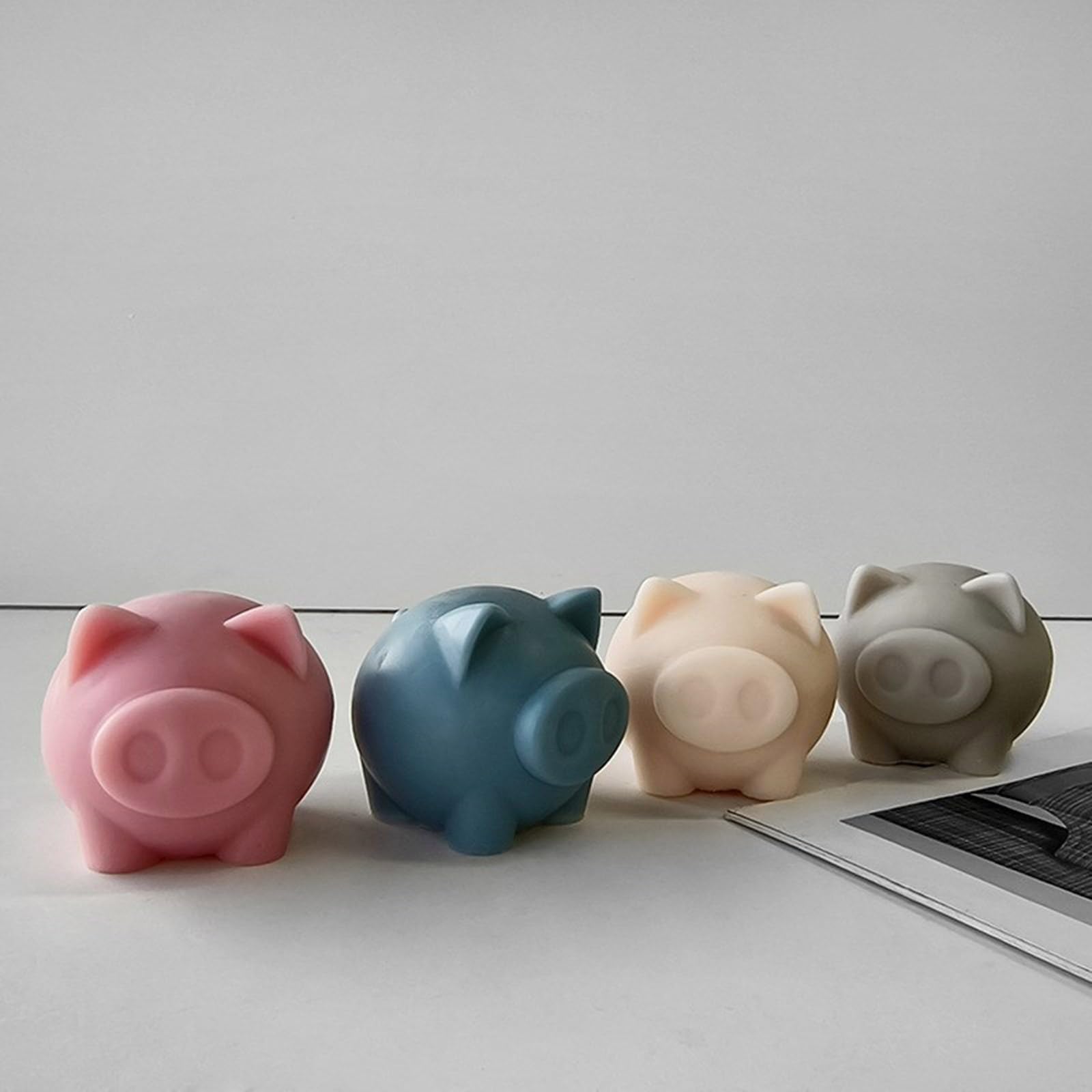 WOKICOR Lot De 2 Moules En Silicone Cochon 3D - Moule à Bougie Piggy, Chocolat, Savon Et Pâques - Réutilisable Et Antiadhésif
