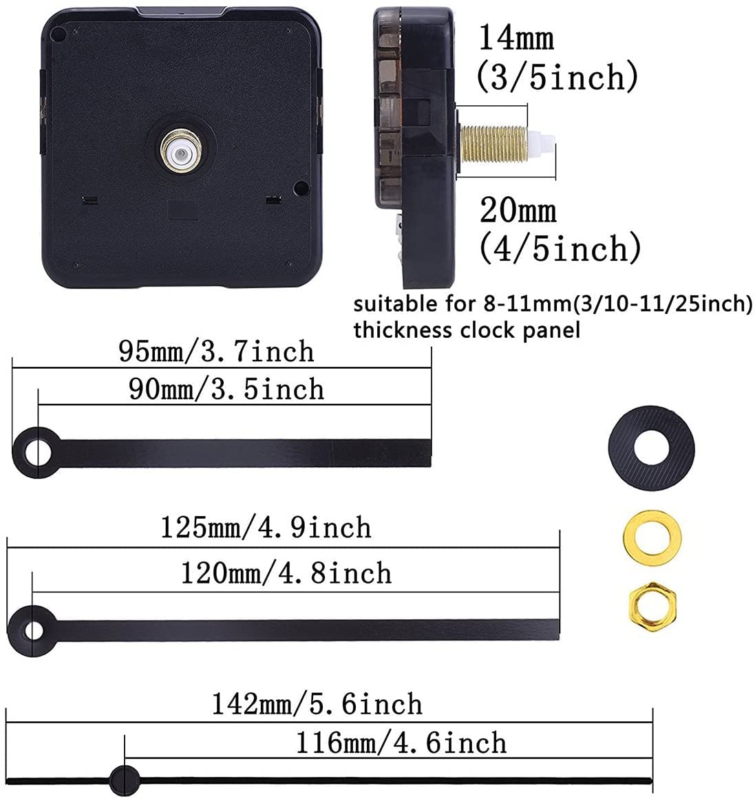 Movimento Orologio Al Quarzo JH1668 &ndash; Silenzioso, Con Lancette In Alluminio, Set Da 3