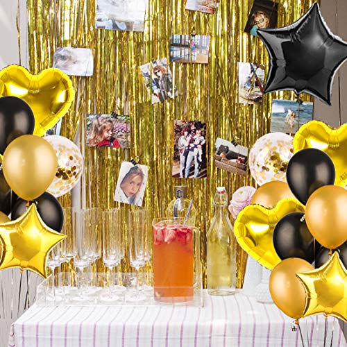 Kreatwow Spaanse verjaardagsdecoratie Zwart goud Feliz Cumpleaños Banner taart Topper Confetti ballonnen - Image 5