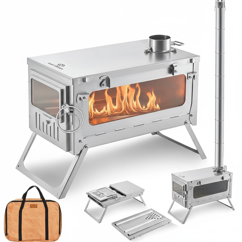 COOK'N'ESCAPE チタン製 薪ストーブセット 軽量 キャンプ用 Amazon.co.jp: COOK'N'ESCAPE 薪ストーブ チタン製 折り畳み式 10点