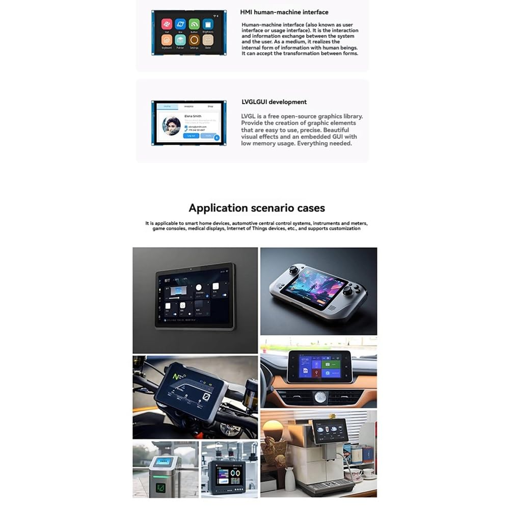 7- - Entwicklungsboard mit Touchscreen 800x480 LVGL WiFi&BLE HMI RGB LCD -Display Bildschirm