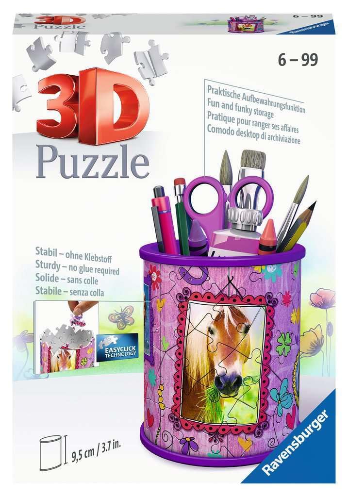 Ravensburger 3D Puzzle 11175 - Utensilo Pferde - 54 Teile - Stiftehalter für Tier-Fans ab 6 Jahren, Schreibtisch-Organizer für Kinder: Erlebe Puzzeln in der 3. Dimension