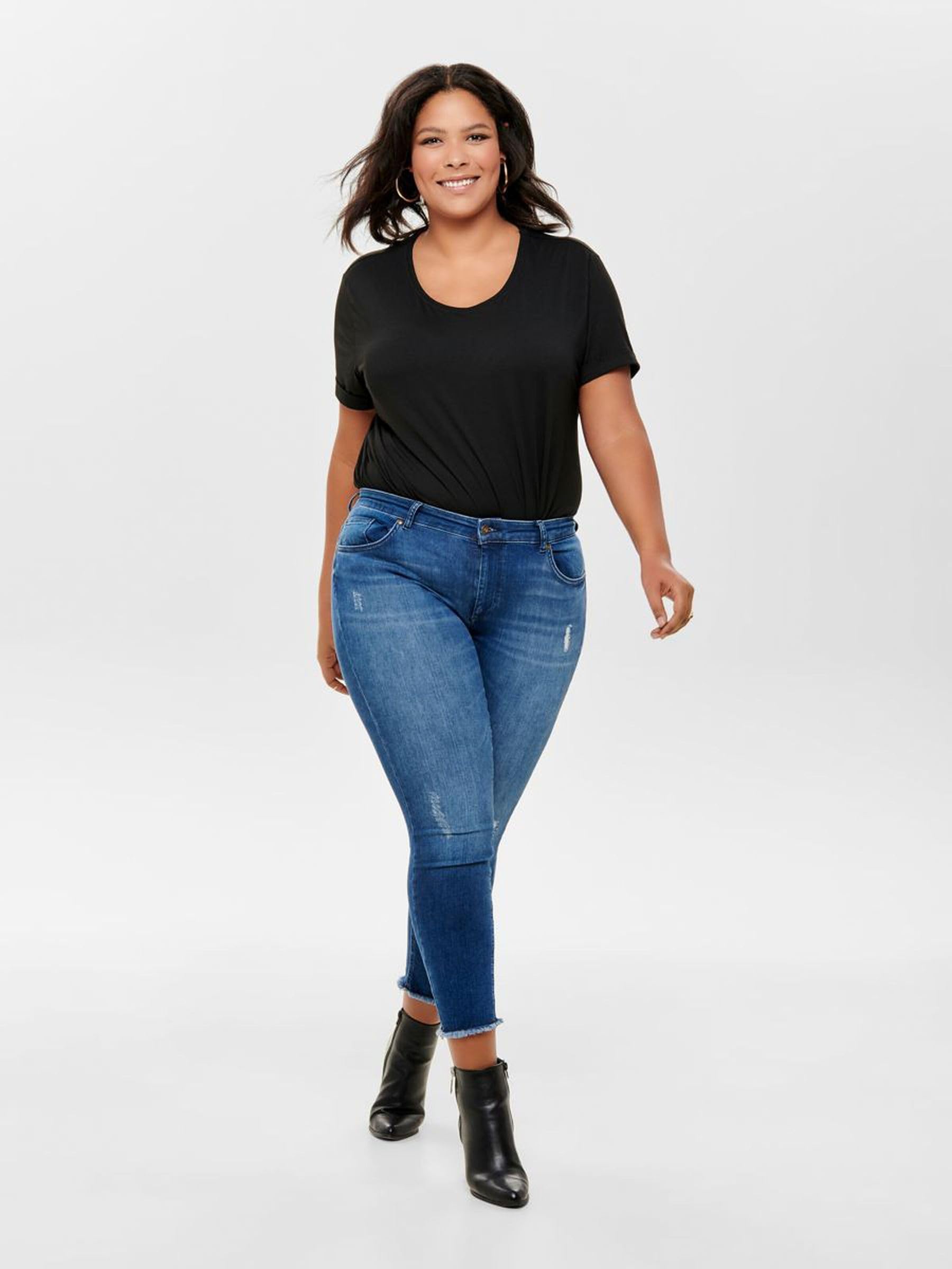 Only Carmakoma - Carwilly Reg Skinny Ank Jeans MBD Noos, Jeans Skinny Donna