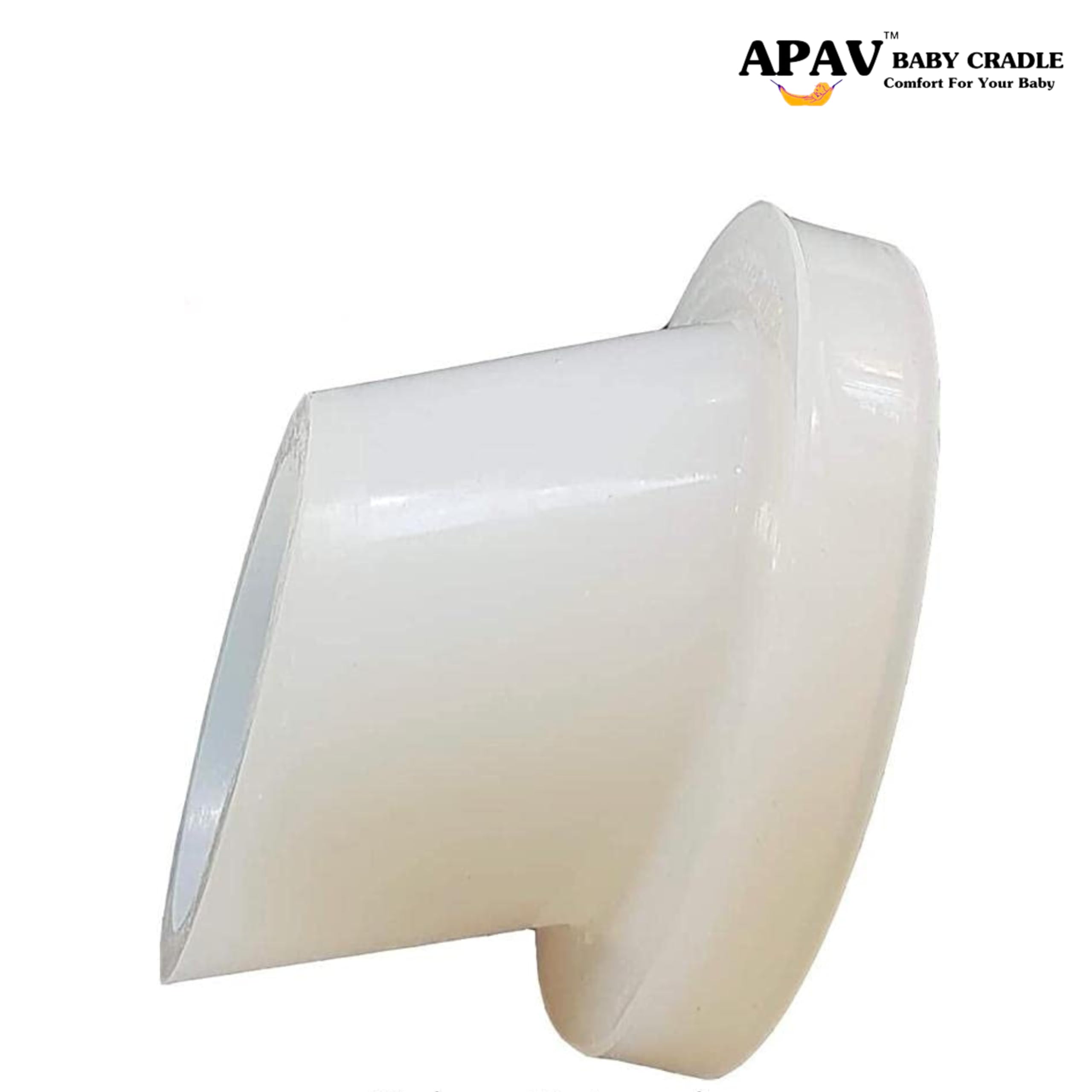APAV Baby Cradle Silicon Rubber Pad for 1.5 inch Round Pipe I Set of 4 (White) - Image 2 thumbnail