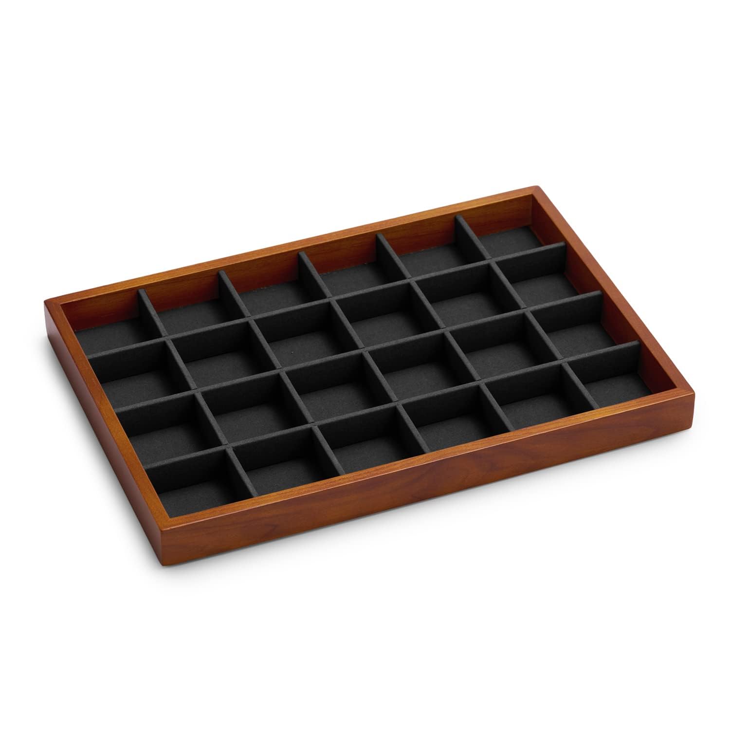 Amazon｜Woodtenアクセサリートレイ木製アクセサリー収納トレー24区画