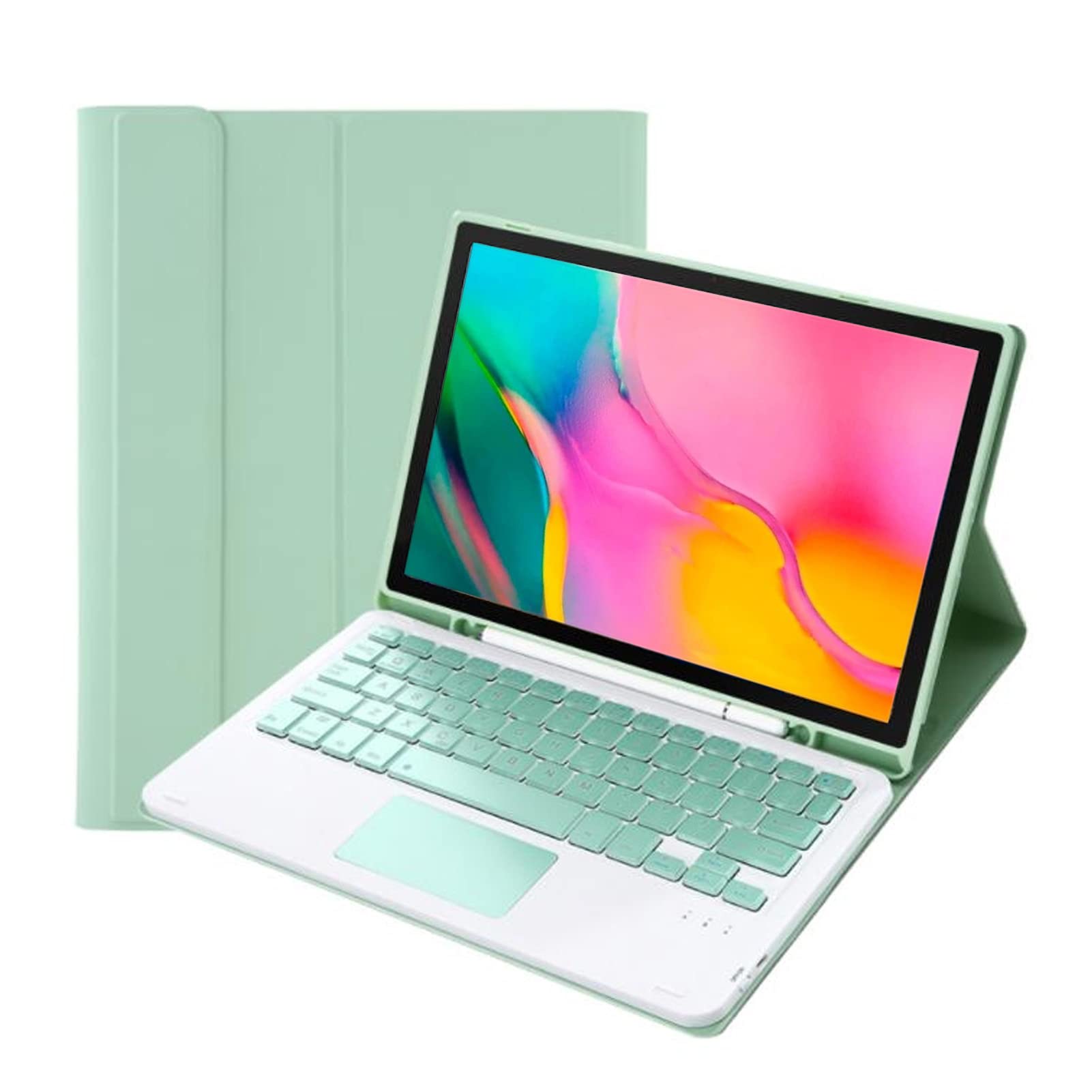 Estink Cubierta de Teclado para Samsung Galaxy Tab A8, Cubierta de Teclado Inalámbrico Desmontable de Vista Múltiple, Cubierta de Tableta para SM X200/SM X205/SM X207 2022(Panel táctil)