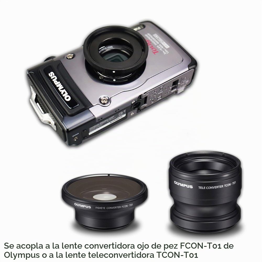 JJC - Adaptador de lente de conversión para Olympus FCON-T01 TG-6 TG-5 TG-4 TG-2 TG-1 sustituir Olympus cla-t01 con 40,5 mm Filtro UV + tapa de la lente