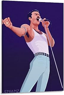 Freddie Mercury - Quadro da parete moderno per ufficio, bagno, camera da letto, 30 x 45 cm