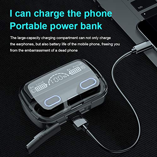 Fones de ouvido sem fio TWS, fones de ouvido Bluetooth 5.1 Touch Control com capa de carregamento no