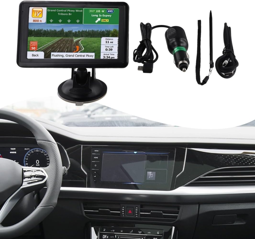 Navigatore GPS da 5 pollici doppio sistema di navigazione touch screen, navigatore satellitare per auto, con informazioni sul traffico, prova di avviso di autovelox, aggiornamento mappa Europa incluso