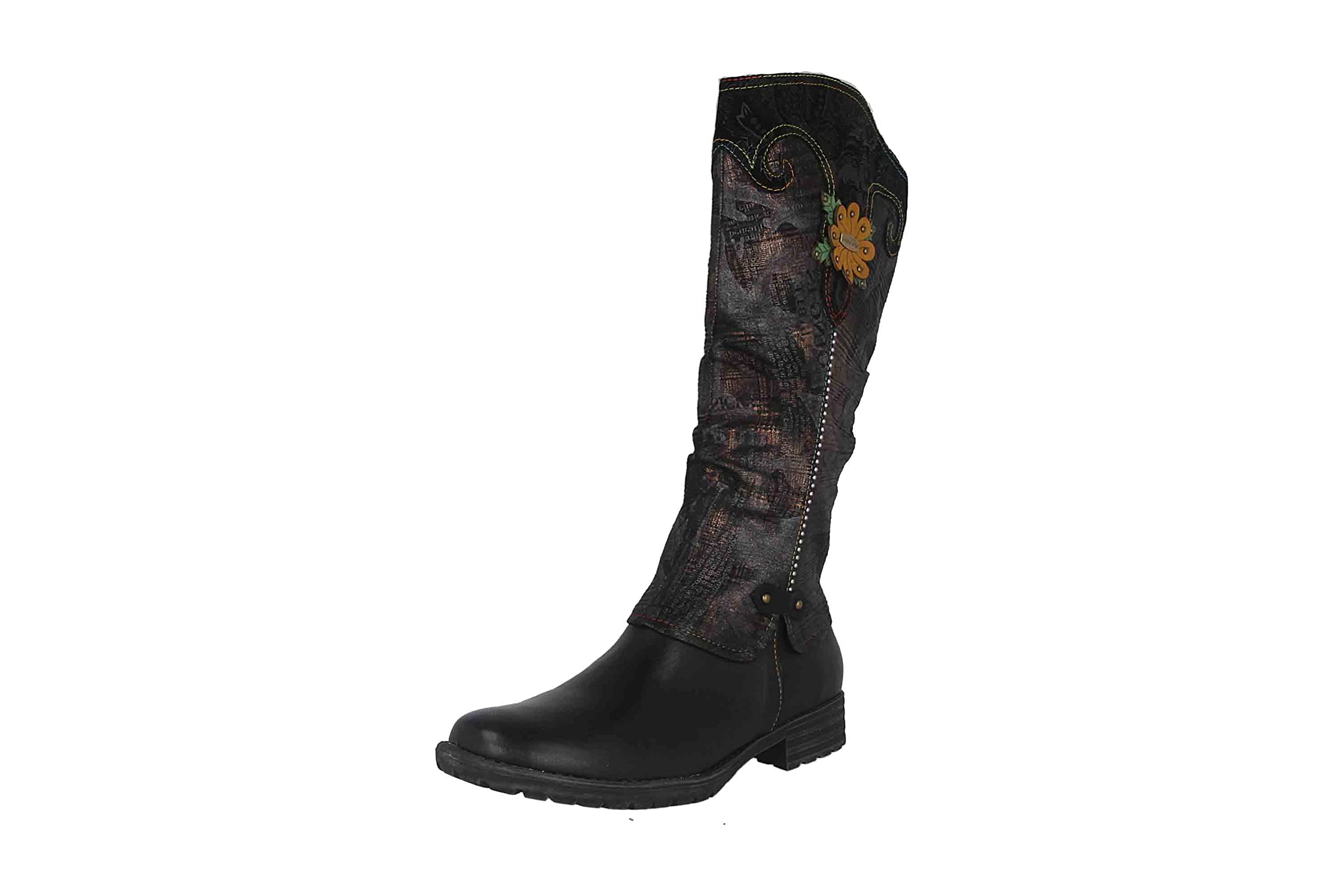 Laura Vita Stiefel in Übergrößen Schwarz Gacmayo 15 Noir große Damenschuhe