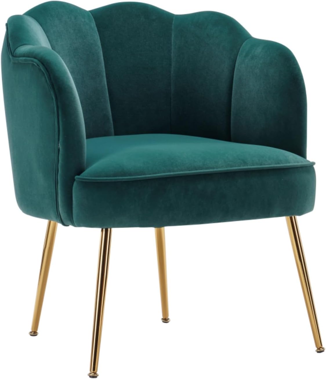 Velvet Accent Chair Modern Armchair with Metal Legs Cozy and Soft Upholstered Living Room Chair Accent Chair for Living Room Bedroom (Yellow)