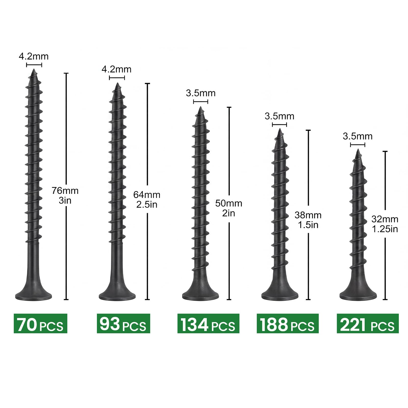 Meite Drywall Screws #8 - 2-1/2" - 93 Count -2 Meite Drywall Screws #8 - 2-1/2" - 93 Count -2