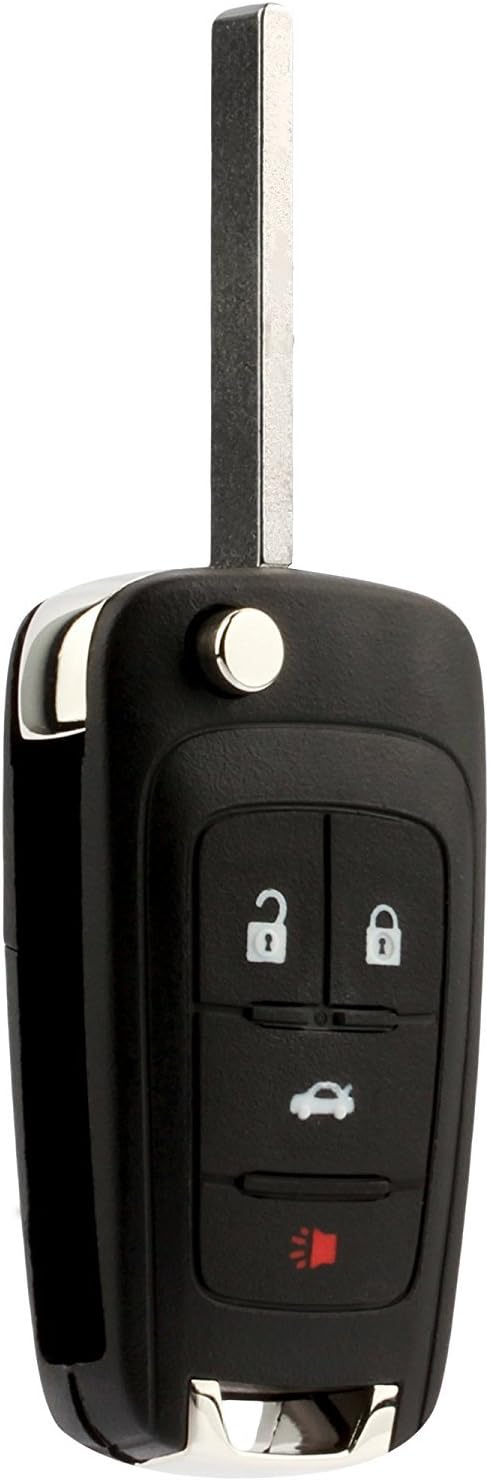 Car Key Fob Keyless Entry Remote Flip fits 2010-2017 Buick Allure Encore Lacrosse Regal Verano / Chevy Camaro Cruze Equinox Impala Malibu Sonic / GMC Terrain (OHT01060512)