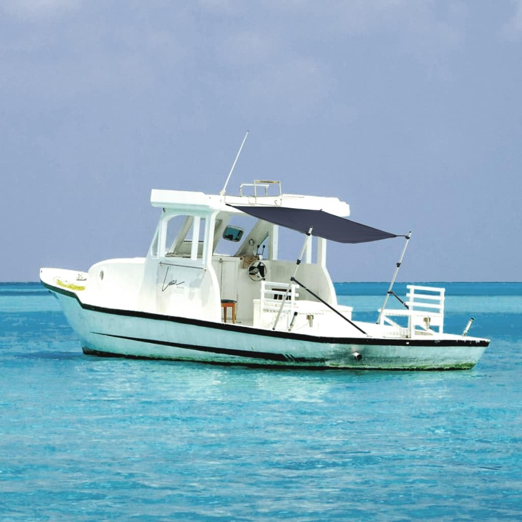 Bimini pour Bateau, Bimini Top Taud de Soleil Extension d'ombrage T-Top Bleu Marine 170x208x(115-183) cm
