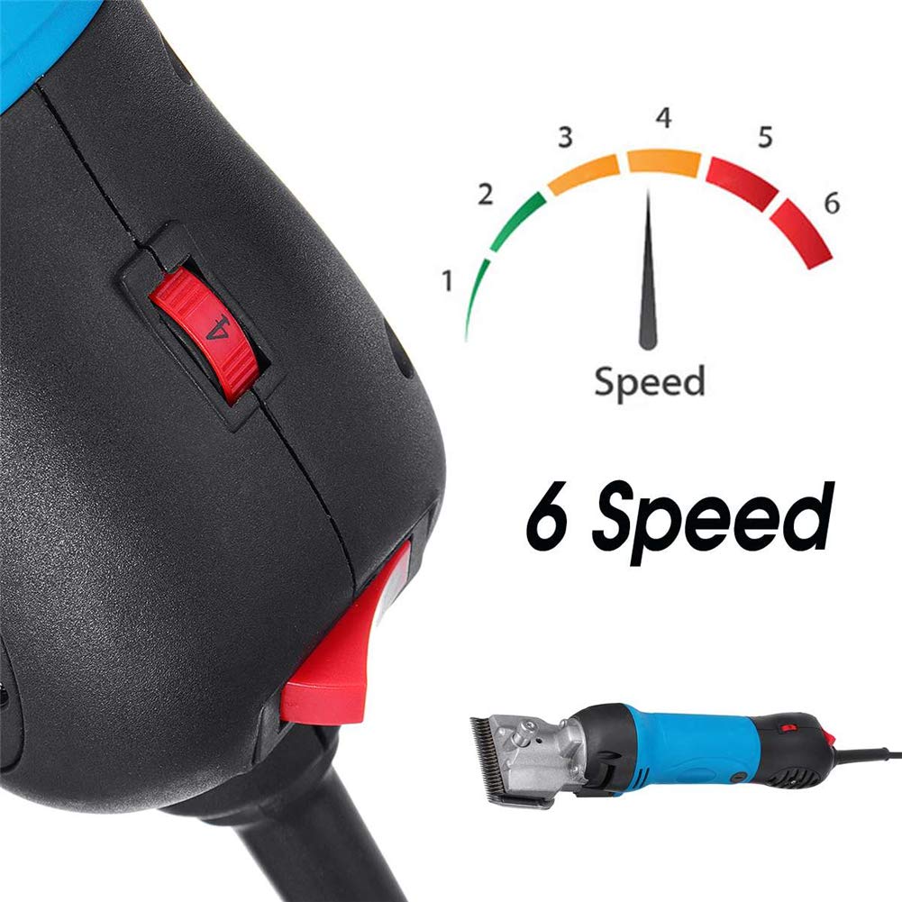 Cesoie elettriche portatili da 35 W per pecore, forbici per alpaca, forbici per cavalli, forbici per capre per tosatrici, tosatrici per animali da pelliccia, tosatura per carichi pesanti, 6 velocità