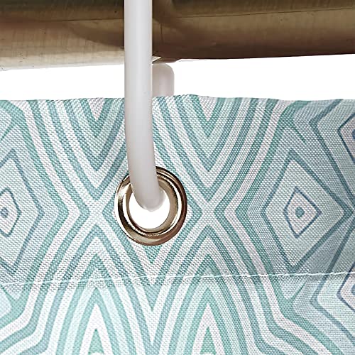 Rideau de douche polyester 180x200cm imperméable grand format déco fleur bleue
