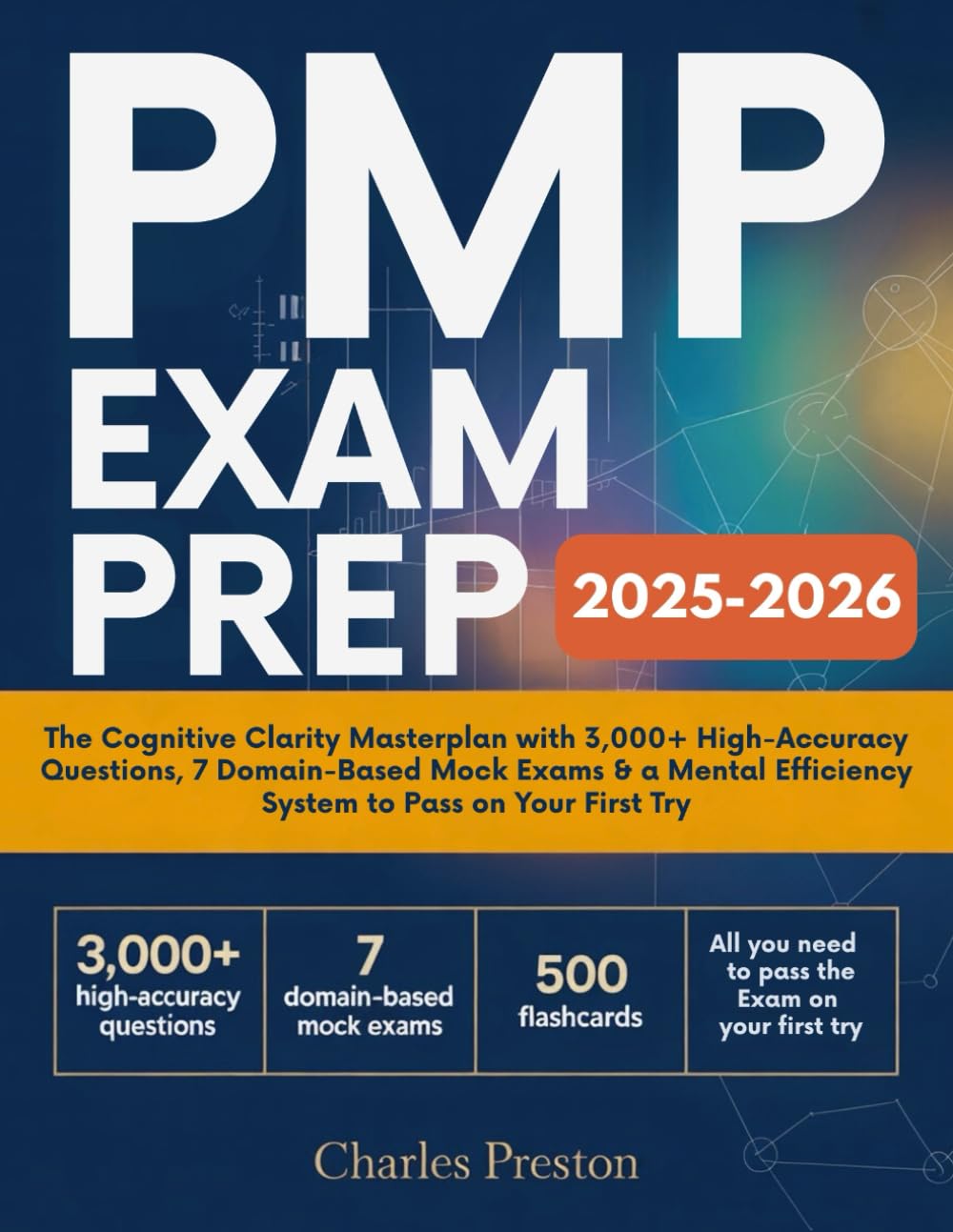 PMP Exam Prep 2025–2026: THE COGNITIVE CLARITY MASTERPLAN WITH 3,000+ HIGH-ACCURACY QUESTIONS, 7 DOMAIN-BASED MOCK EXAMS, 500 FLASHCARD QUESTIONS & A MENTAL EFFICIENCY SYSTEM TO PASS ON YOUR FI