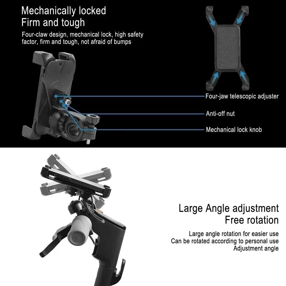 Supporto Universale Per Telefono Cellulare Staffa Per Manubrio Antiscivolo Per Moto Regolabile A 360° Parti Di Guida