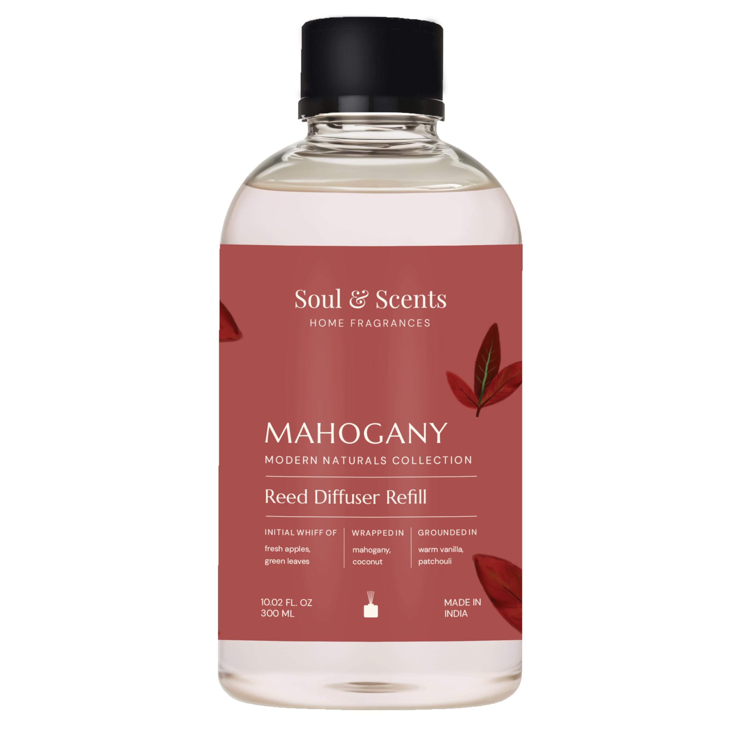 Soul & Scents Reed Diffuser Refill for Mahogany Fragrance | Free 12 Fiber Reed Sticks | Long Lasting | Smoke Less Room Freshener for Home, Bedroom, Living Room & Office | 300ml-image-14