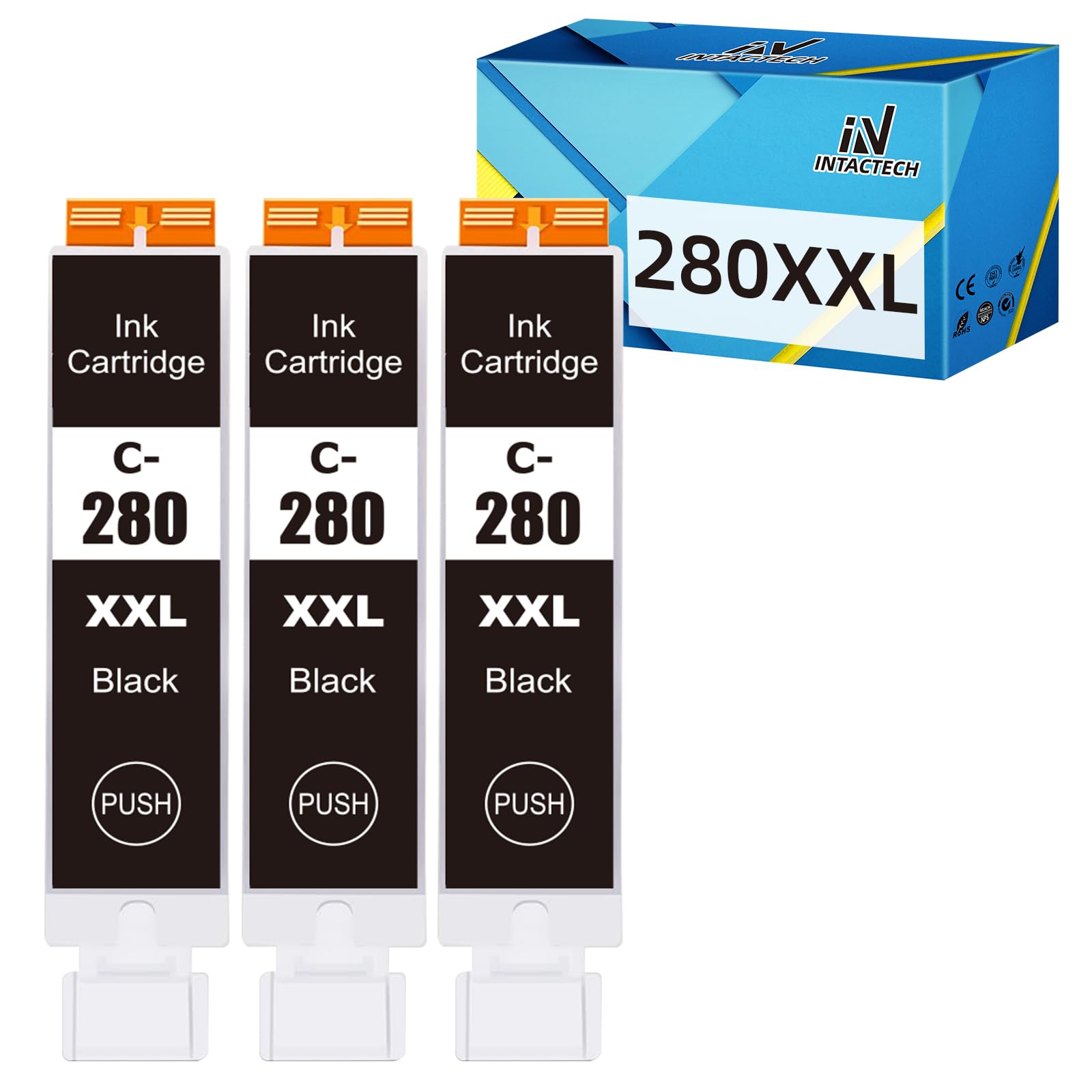 Amazon.co.jp: Intactech 280XXLPGBK ブラックインクカートリッジ 交換