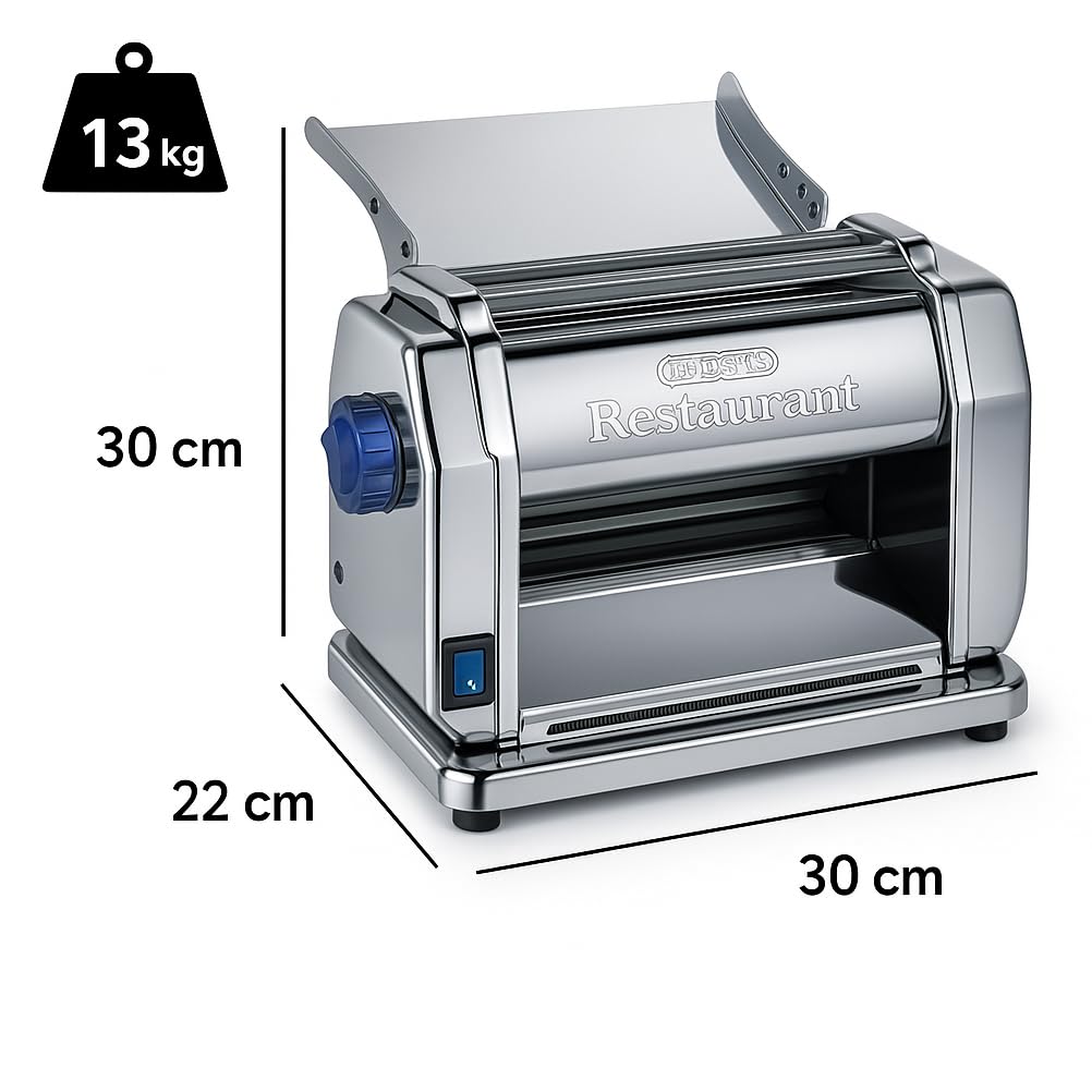 IMPERIA - New Restaurant Electric Professional - Macchina Per La Pasta Elettrica Professionale In Acciaio INOX Cromato - 160 W