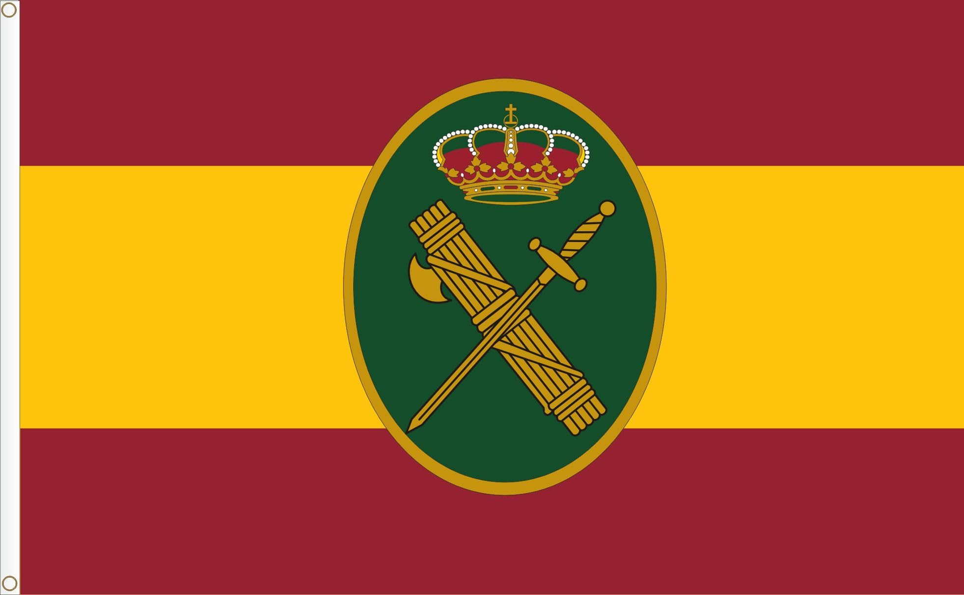 Drapeau de l'Espagne Garde Civile XL taille géante en satin brillant