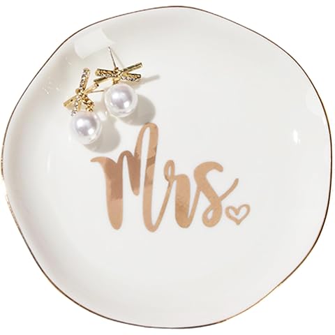 Mrs. Ring Dish Engagement Wedding Ring Holder Jewelry Dish Tray, Engagement Wedding...