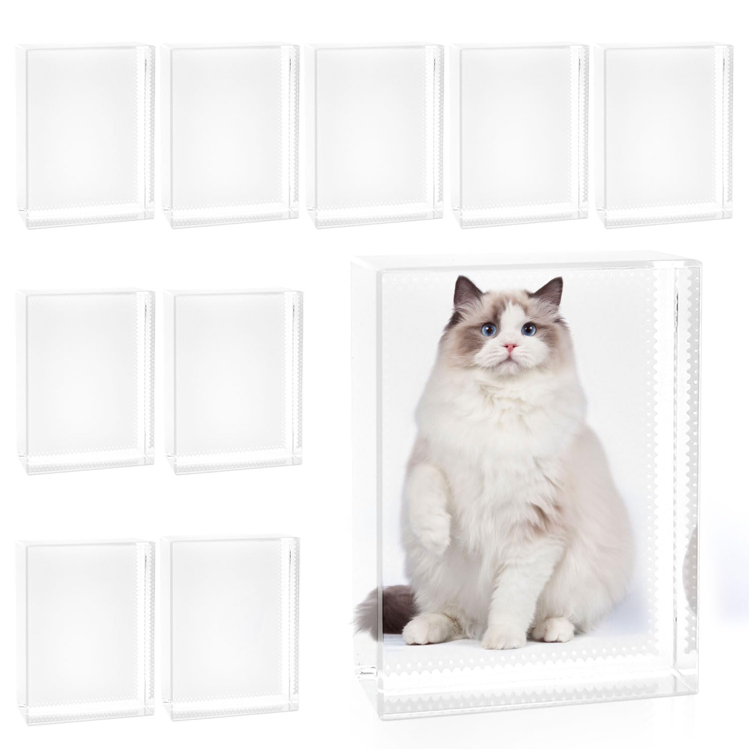 YOUKE OLA 10 Pack Sublimation Blanks Crystal Photo Frame Crystal Picture Frame Decorative Sublimation Slate for DIY Heat Transfer, Rectangle (2.4 x 3.1 x 0.8 Inches)