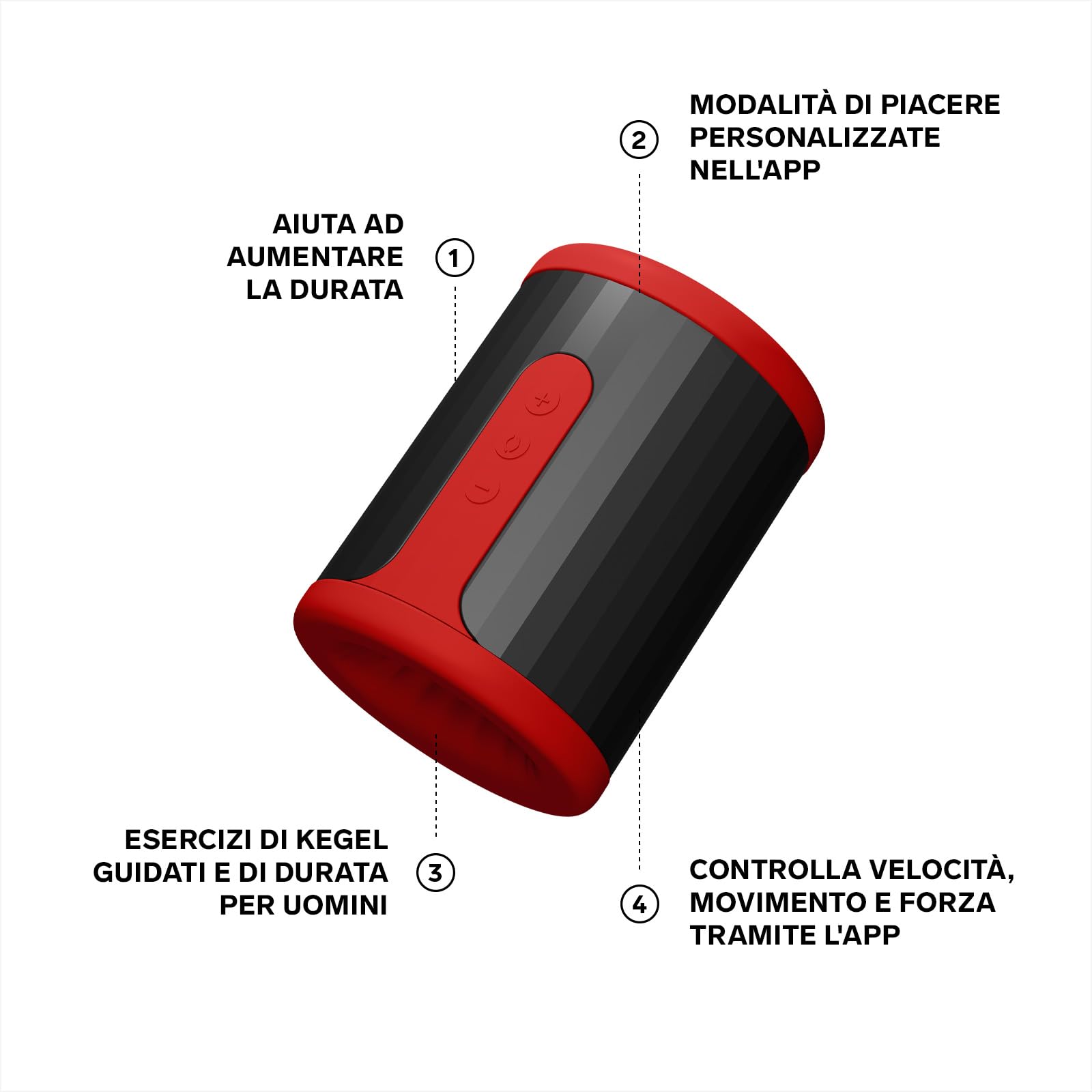 LELO F2S Trainer e Stimolatore di Durata Maschile, Masturbatore per Uomo con App Bluetooth, 14 Modalità di Piacere e Modalità Interattiva IA, Toys Sessuali per Uomini (Red)