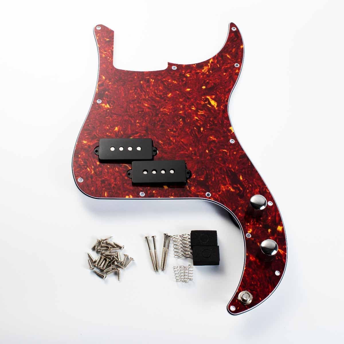 Yukiomi Alnico 5 Pre-wired Loaded P Bass Pickguard With EVA Foam for FD Precision Bass Guitar Vintage Tortoise
