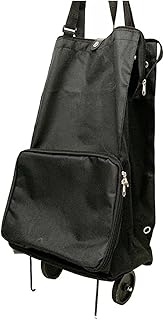 Wózek na Zakupy Składany Zakupy Wózek Składany Wózek Skrzynki Sklep Spożywczy Koszyk Oxford Tkanina Torba Na Zakupy Bagaż Wózek na Zakupy Lekki (Color : Black)