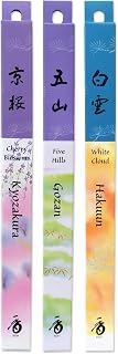 SHOYEIDO Daily Incense 'Deluxe' Trio - Kyoto Cherry Blossoms, Five Hills, & White Cloud Incense Assortment, One Bundle Each