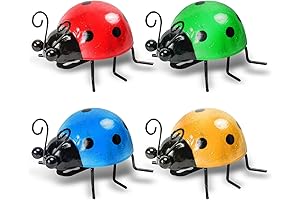 Colorfully Enchanting Ladybug Quartet: Outdoor Yard Art for Garden, Lawn, and Wall