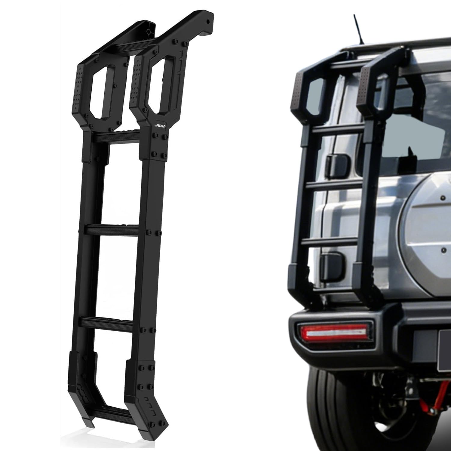 Heckklappenleiter kompatibel mit Suzuki Jimny Sierra JB64 JB74 2018–2024, Hecktür-Kletterverkleidungszubehör, Geländeleiter, Leichtes Aluminiumlegierungsmaterial