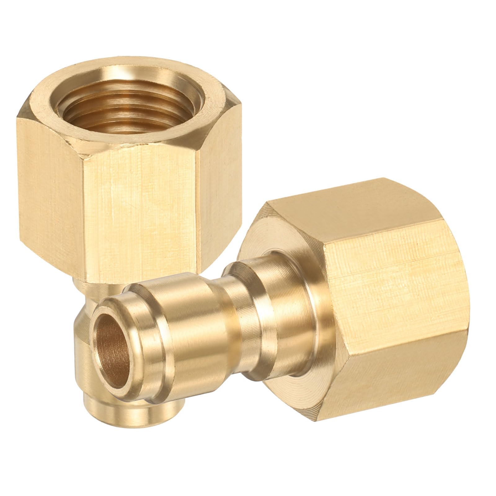 sourcing map 2Pcs Pressure Washer Adapter, 1/4" Male Quick Plug to M14 Female Quick Connect Fittings Brass Swivel Adapter for Pressure Power Washers Hose